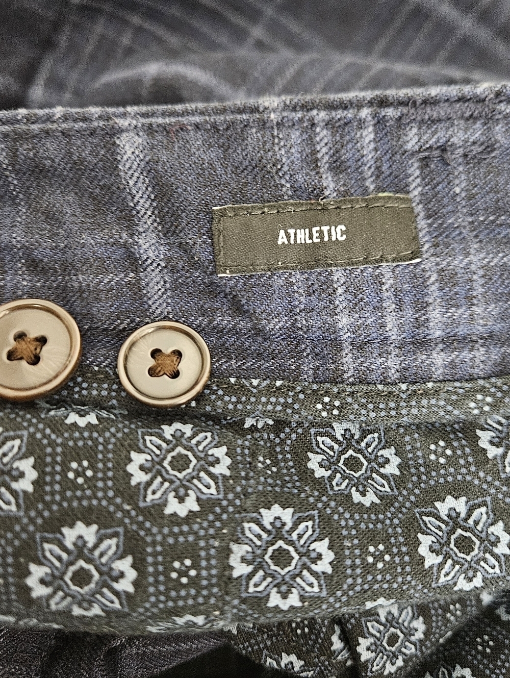 Bonobos Profilo Italia Dress Pants Blue Plaid Flat Front Athletic Fit Mens 32 - Picture 5 of 8